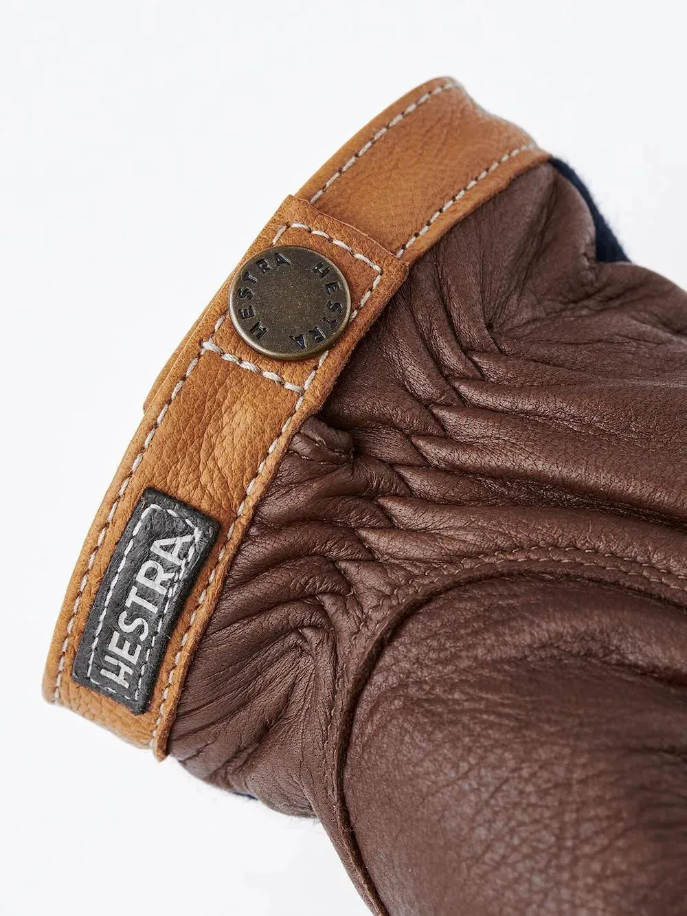Tricot Merino Wool Deerskin Gloves - Navy