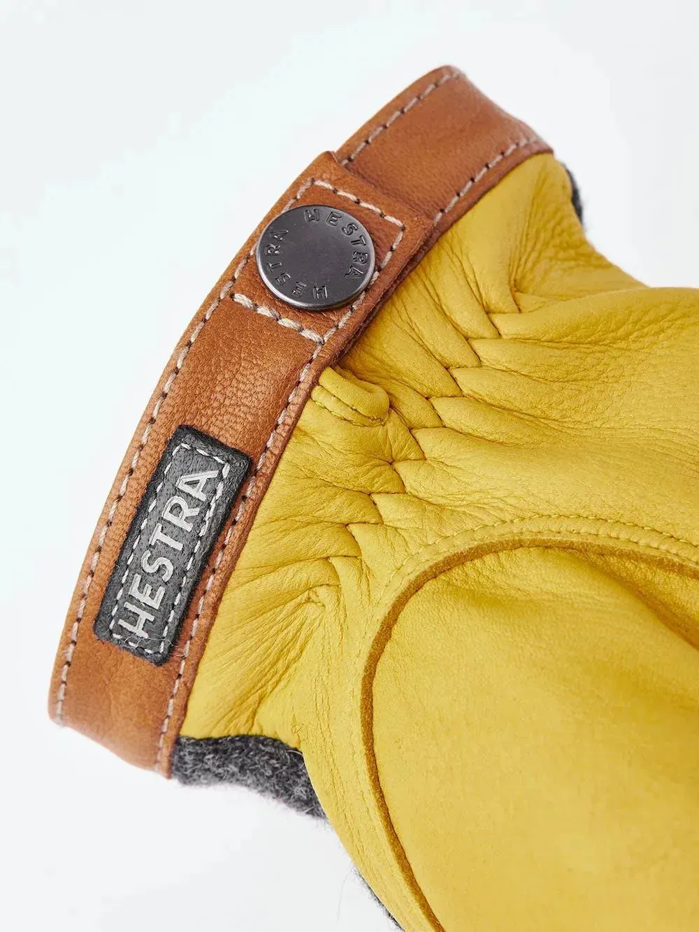 Tricot Merino Wool Deerskin Gloves - Yellow