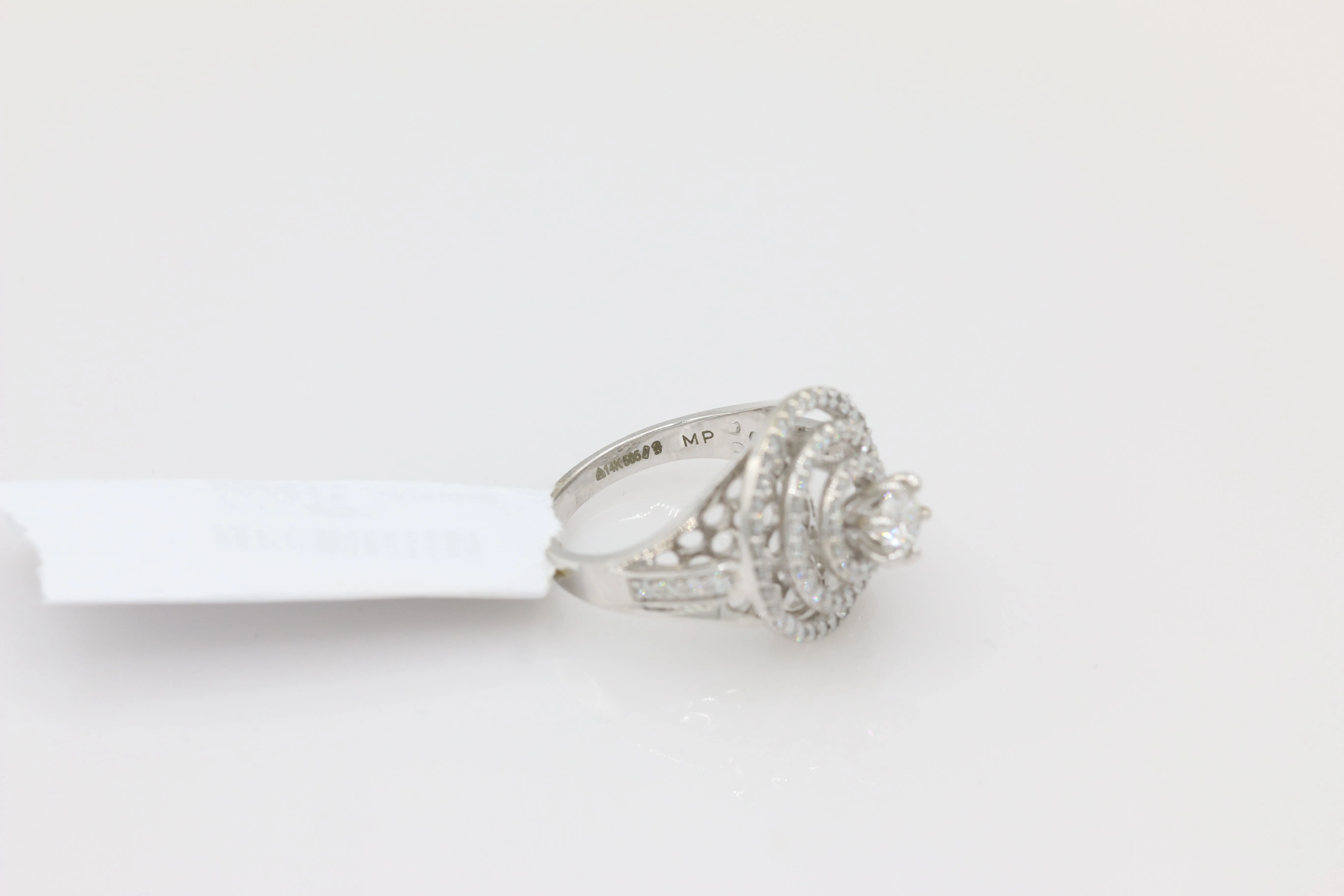 Triple Halo Diamond Ring in 14KT White Gold ( 1.32ct dtw / 0.53ct center )