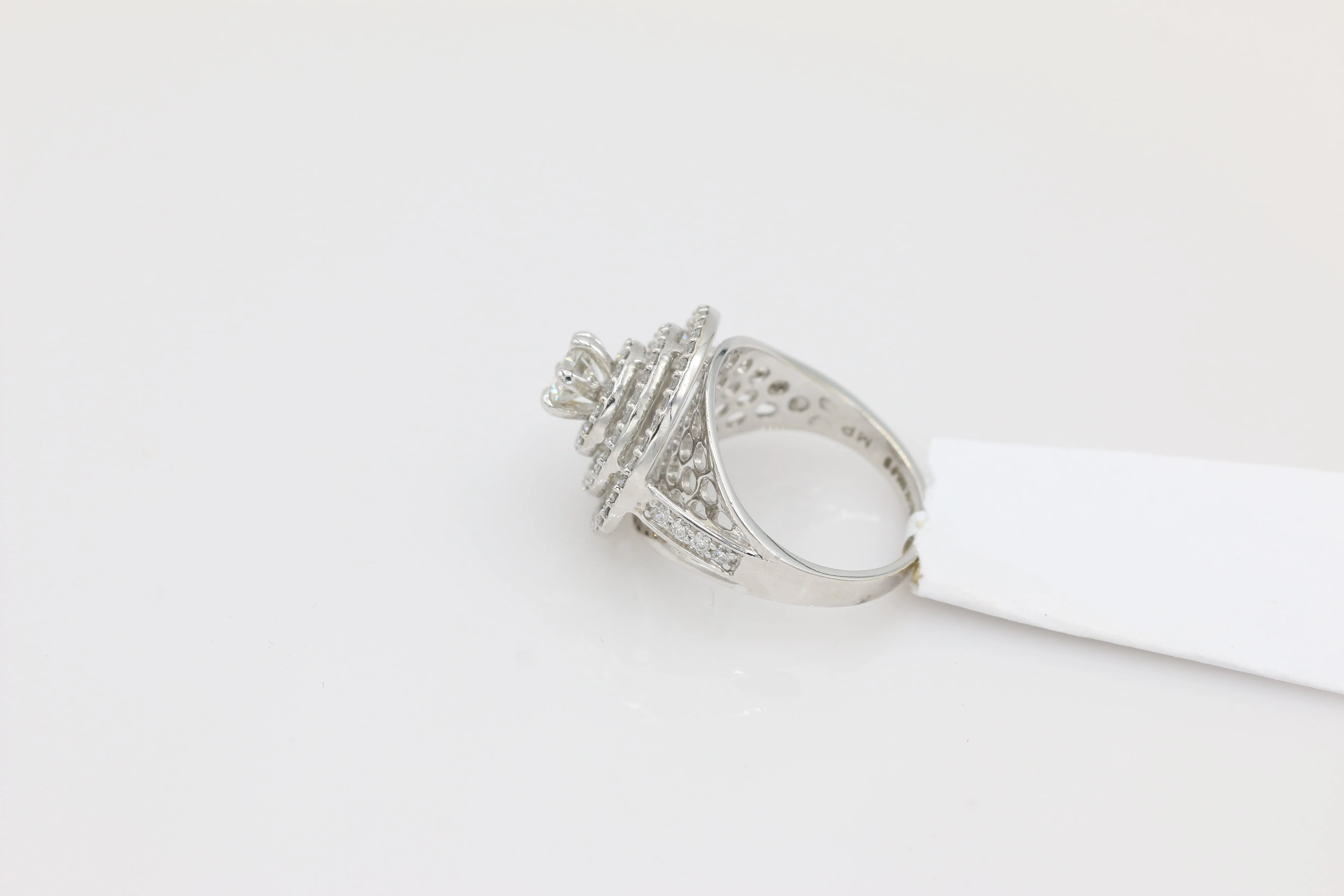 Triple Halo Diamond Ring in 14KT White Gold ( 1.32ct dtw / 0.53ct center )