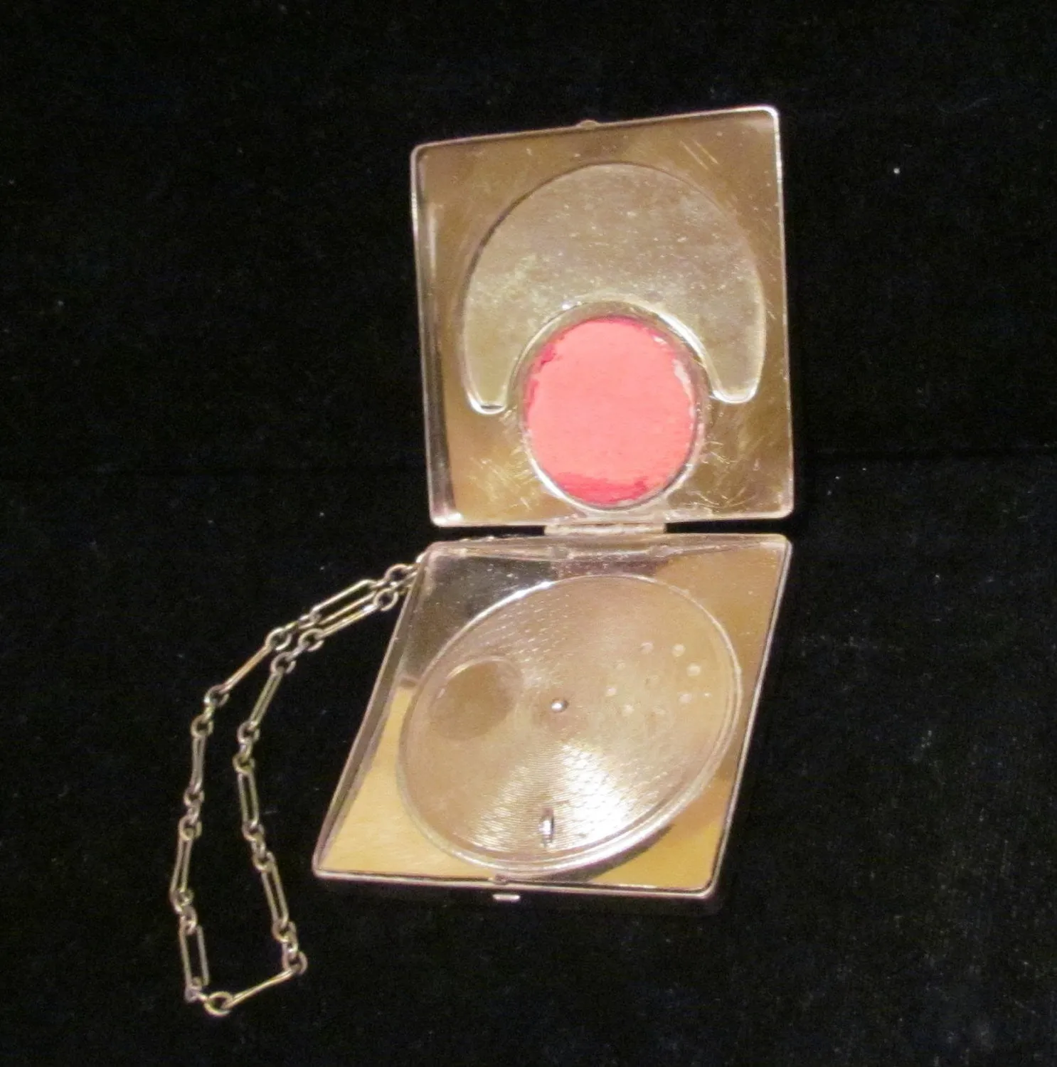 Vintage Guilloche Compact Purse 1920's Engine Turned Wristlet Purse
