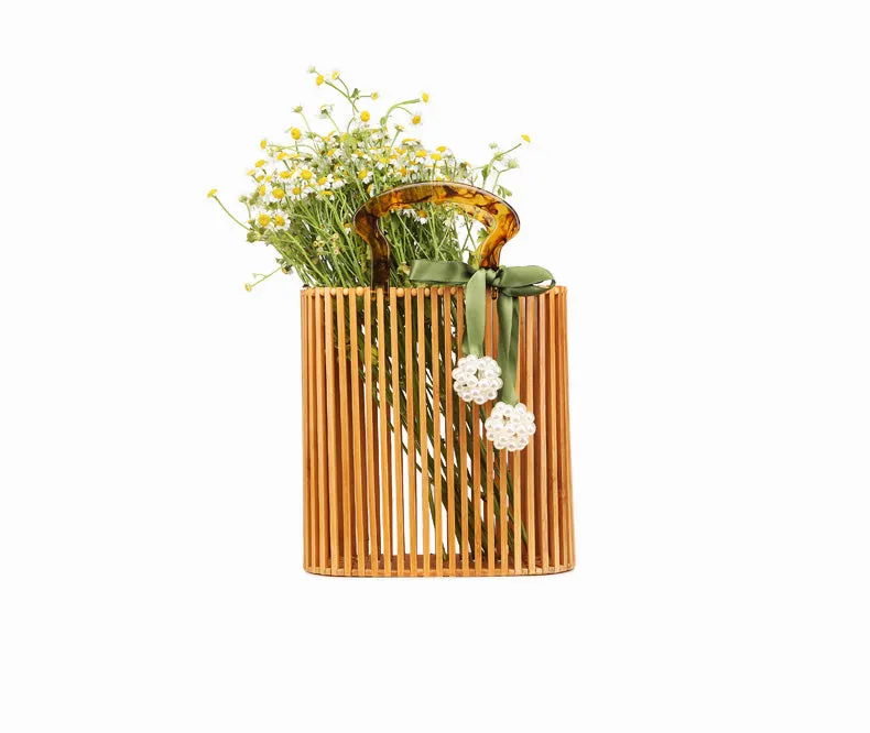 Vintage Woven Bamboo Handbag