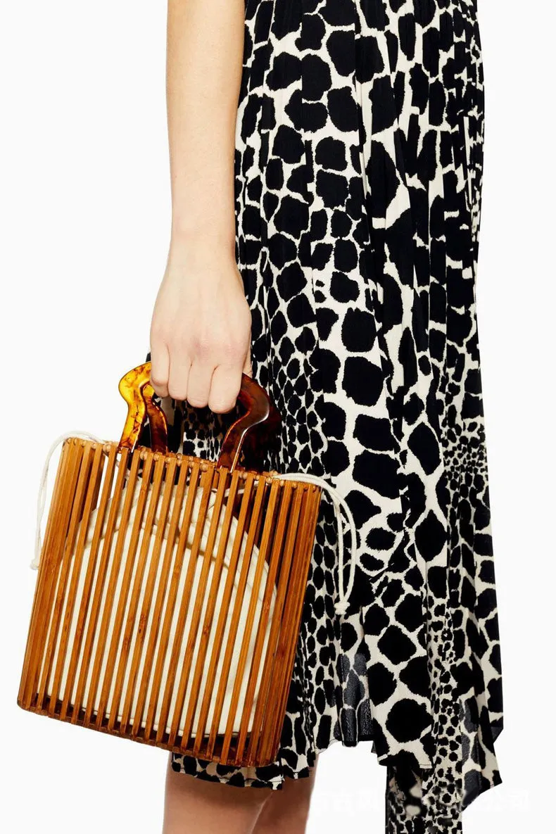 Vintage Woven Bamboo Handbag