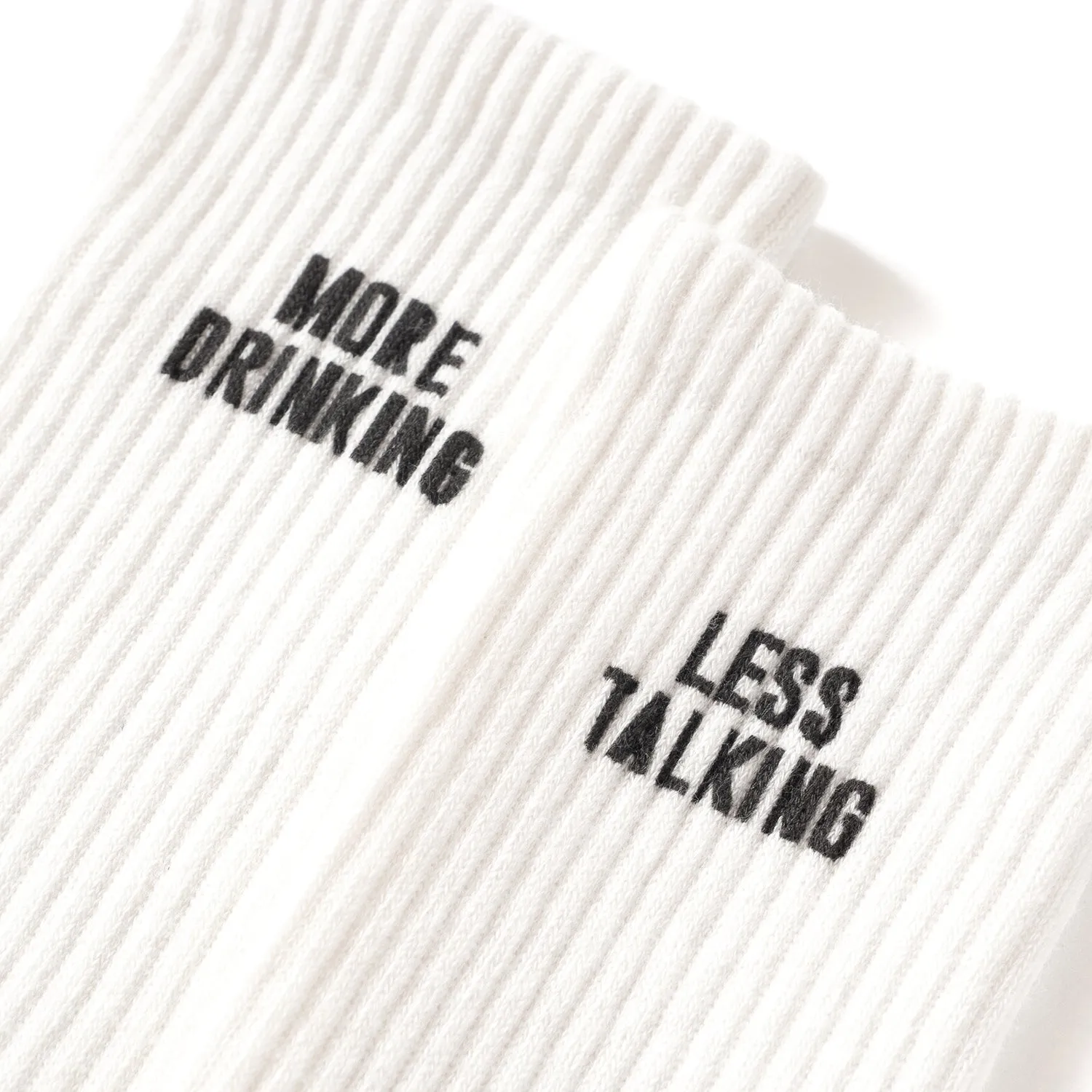 (ZA070) Less Talking More Drinking Message Socks